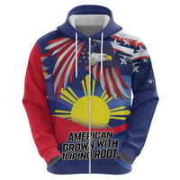 Personalized American Grown With Filipino Roots Zip Hoodie