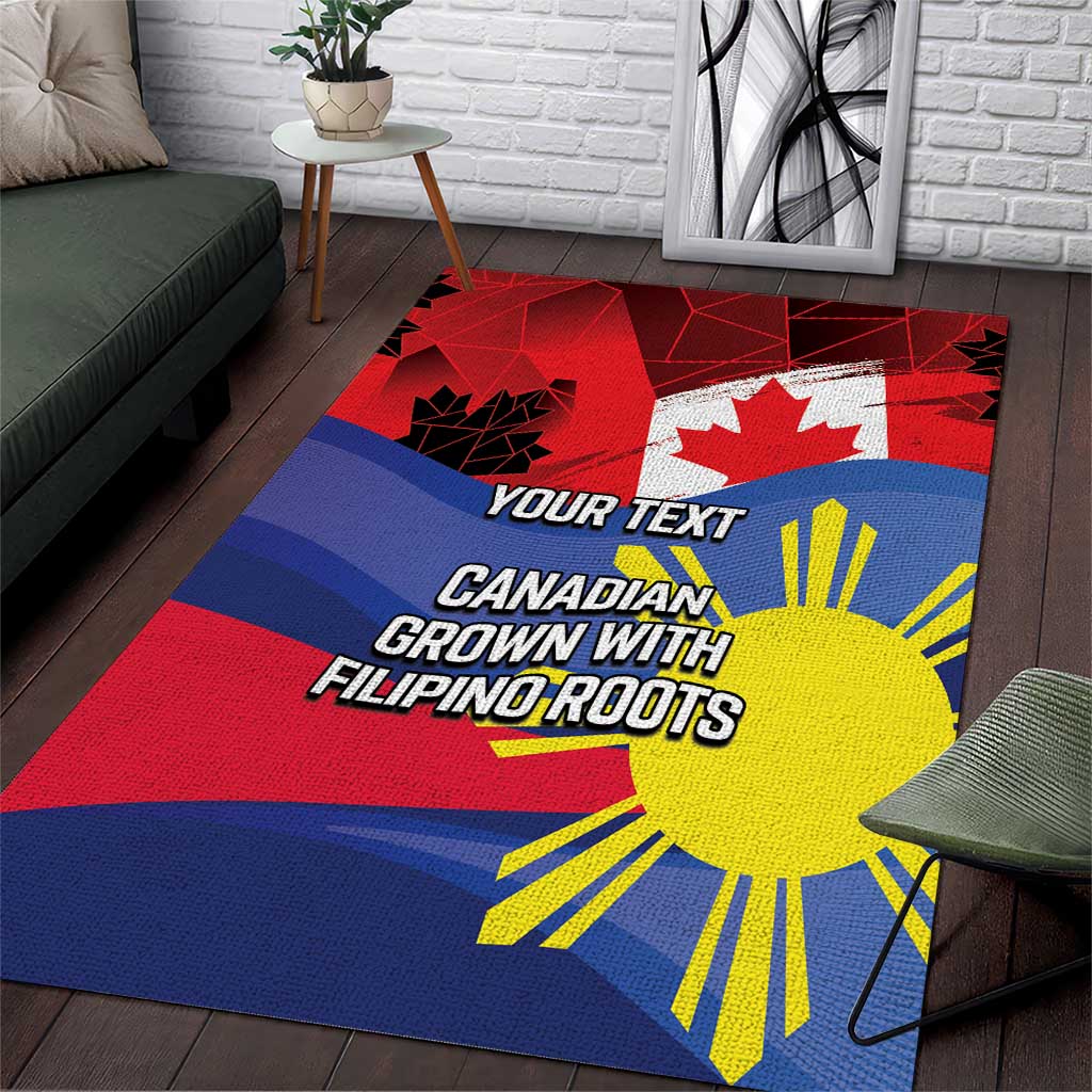 Personalized Canadian Grown With Filipino Roots Area Rug