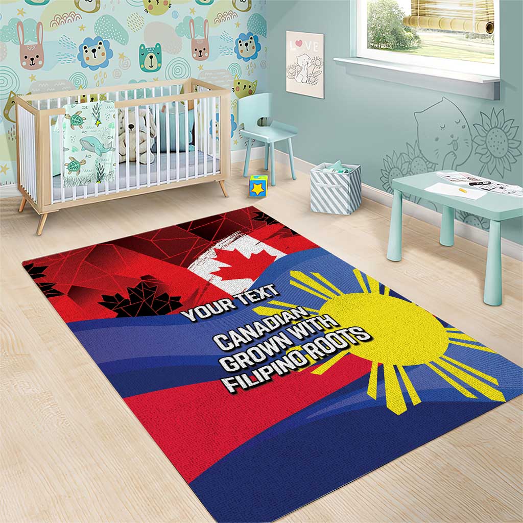 Personalized Canadian Grown With Filipino Roots Area Rug