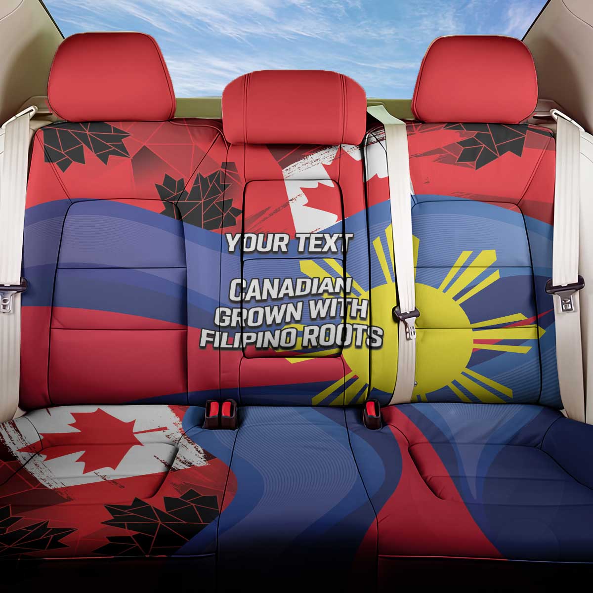 Personalized Canadian Grown With Filipino Roots Back Car Seat Cover