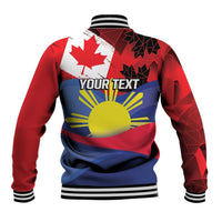 Personalized Canadian Grown With Filipino Roots Baseball Jacket