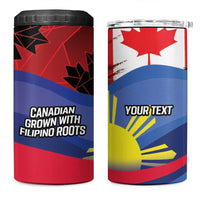 Personalized Canadian Grown With Filipino Roots 4 in 1 Can Cooler Tumbler