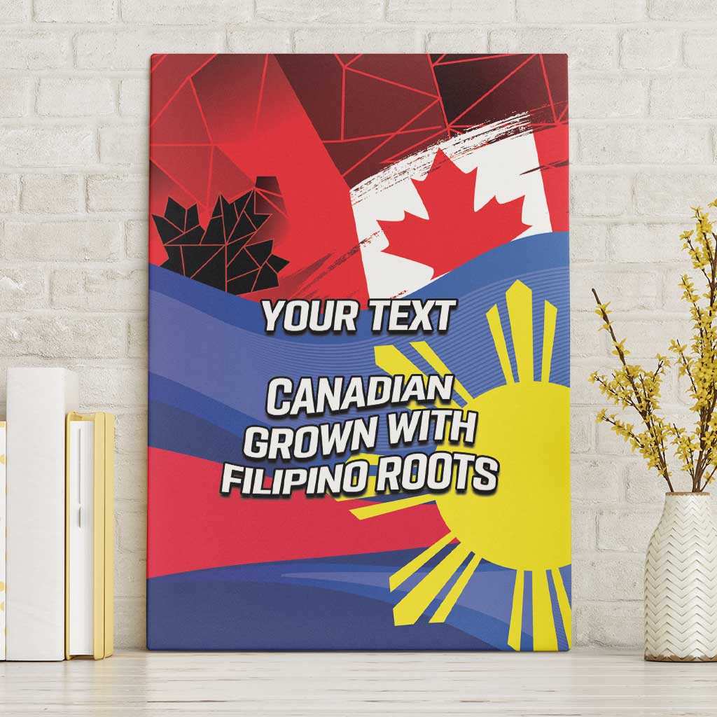 Personalized Canadian Grown With Filipino Roots Canvas Wall Art