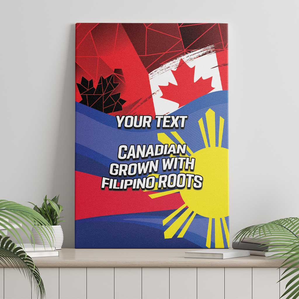 Personalized Canadian Grown With Filipino Roots Canvas Wall Art