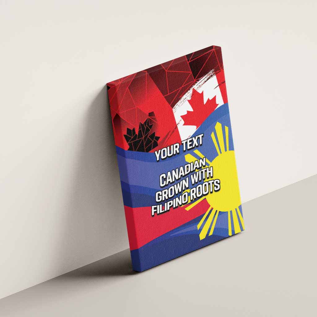 Personalized Canadian Grown With Filipino Roots Canvas Wall Art