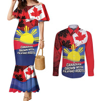 Personalized Canadian Grown With Filipino Roots Couples Matching Mermaid Dress and Long Sleeve Button Shirt
