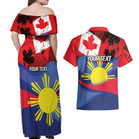 Personalized Canadian Grown With Filipino Roots Couples Matching Off Shoulder Maxi Dress and Hawaiian Shirt
