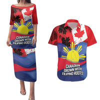 Personalized Canadian Grown With Filipino Roots Couples Matching Puletasi and Hawaiian Shirt