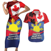 Personalized Canadian Grown With Filipino Roots Couples Matching Short Sleeve Bodycon Dress and Hawaiian Shirt