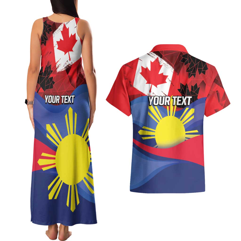 Personalized Canadian Grown With Filipino Roots Couples Matching Tank Maxi Dress and Hawaiian Shirt