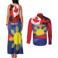 Personalized Canadian Grown With Filipino Roots Couples Matching Tank Maxi Dress and Long Sleeve Button Shirt