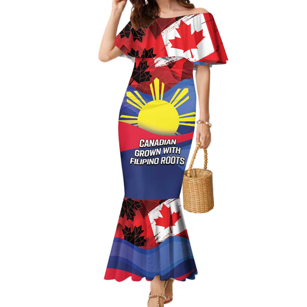 Personalized Canadian Grown With Filipino Roots Family Matching Mermaid Dress and Hawaiian Shirt