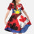 Personalized Canadian Grown With Filipino Roots Family Matching Off The Shoulder Long Sleeve Dress and Hawaiian Shirt