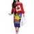 Personalized Canadian Grown With Filipino Roots Family Matching Off The Shoulder Long Sleeve Dress and Hawaiian Shirt