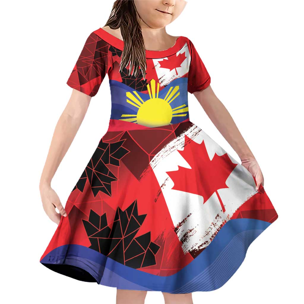 Personalized Canadian Grown With Filipino Roots Family Matching Off Shoulder Short Dress and Hawaiian Shirt