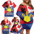 Personalized Canadian Grown With Filipino Roots Family Matching Off Shoulder Short Dress and Hawaiian Shirt