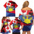 Personalized Canadian Grown With Filipino Roots Family Matching Off Shoulder Short Dress and Hawaiian Shirt