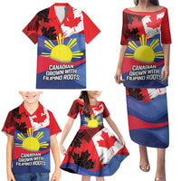 Personalized Canadian Grown With Filipino Roots Family Matching Puletasi and Hawaiian Shirt