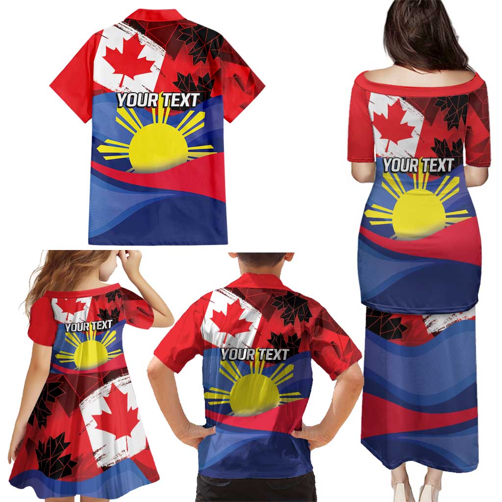 Personalized Canadian Grown With Filipino Roots Family Matching Puletasi and Hawaiian Shirt
