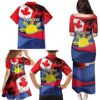 Personalized Canadian Grown With Filipino Roots Family Matching Puletasi and Hawaiian Shirt