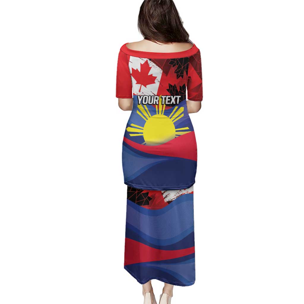 Personalized Canadian Grown With Filipino Roots Family Matching Puletasi and Hawaiian Shirt