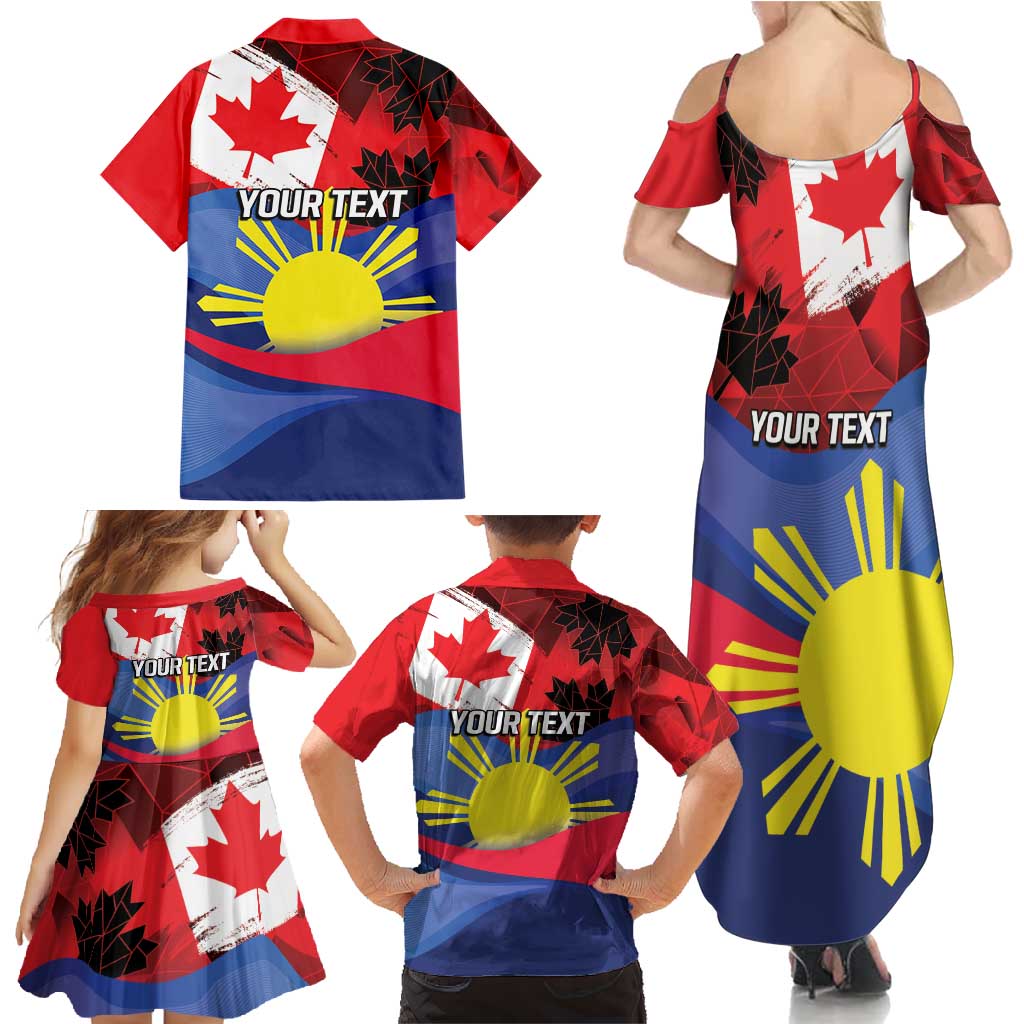 Personalized Canadian Grown With Filipino Roots Family Matching Summer Maxi Dress and Hawaiian Shirt