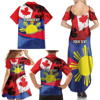 Personalized Canadian Grown With Filipino Roots Family Matching Summer Maxi Dress and Hawaiian Shirt