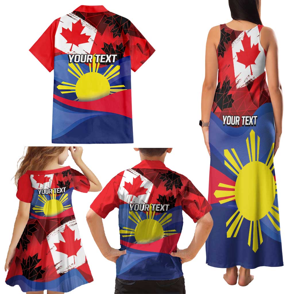 Personalized Canadian Grown With Filipino Roots Family Matching Tank Maxi Dress and Hawaiian Shirt