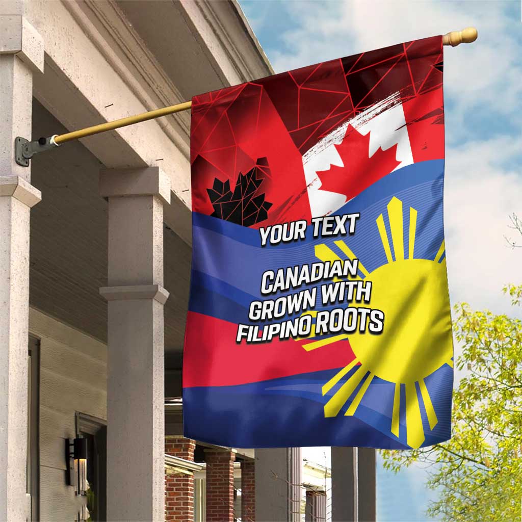 Personalized Canadian Grown With Filipino Roots Garden Flag