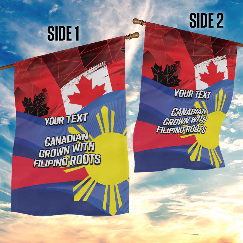 Personalized Canadian Grown With Filipino Roots Garden Flag