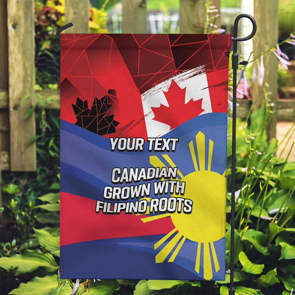 Personalized Canadian Grown With Filipino Roots Garden Flag
