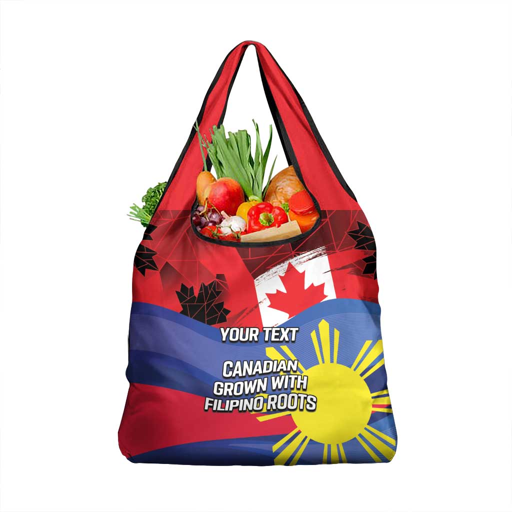 Personalized Canadian Grown With Filipino Roots Grocery Bag
