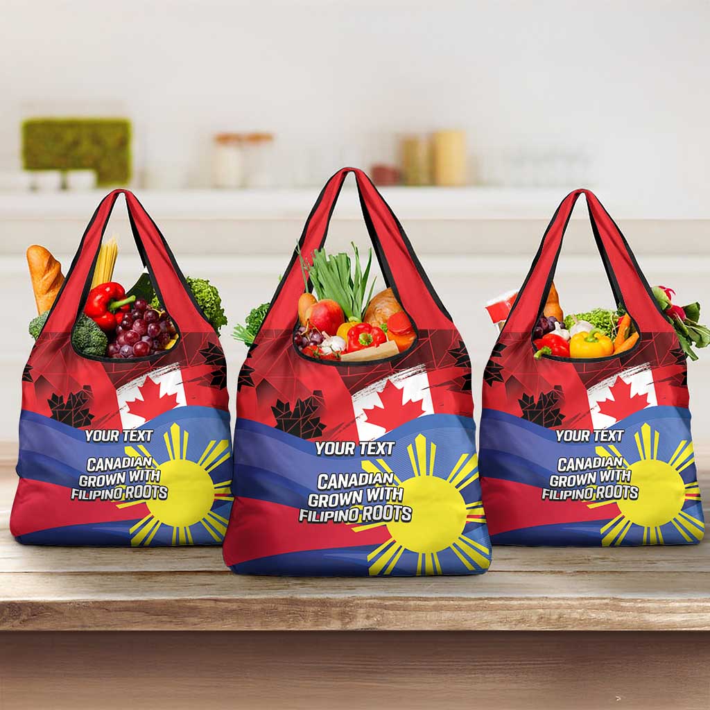 Personalized Canadian Grown With Filipino Roots Grocery Bag
