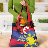 Personalized Canadian Grown With Filipino Roots Grocery Bag