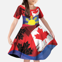Personalized Canadian Grown With Filipino Roots Kid Short Sleeve Dress