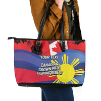 Personalized Canadian Grown With Filipino Roots Leather Tote Bag