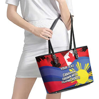 Personalized Canadian Grown With Filipino Roots Leather Tote Bag