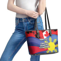 Personalized Canadian Grown With Filipino Roots Leather Tote Bag