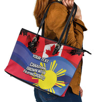 Personalized Canadian Grown With Filipino Roots Leather Tote Bag