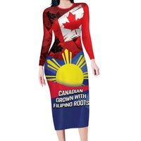 Personalized Canadian Grown With Filipino Roots Long Sleeve Bodycon Dress