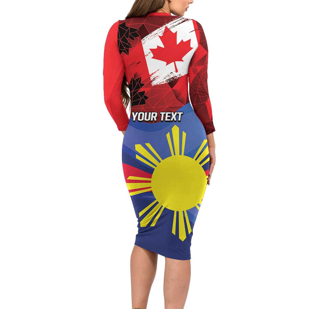 Personalized Canadian Grown With Filipino Roots Long Sleeve Bodycon Dress