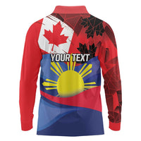 Personalized Canadian Grown With Filipino Roots Long Sleeve Polo Shirt