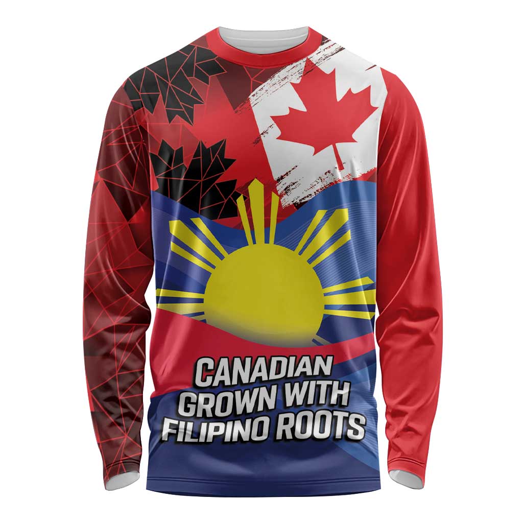 Personalized Canadian Grown With Filipino Roots Long Sleeve Shirt