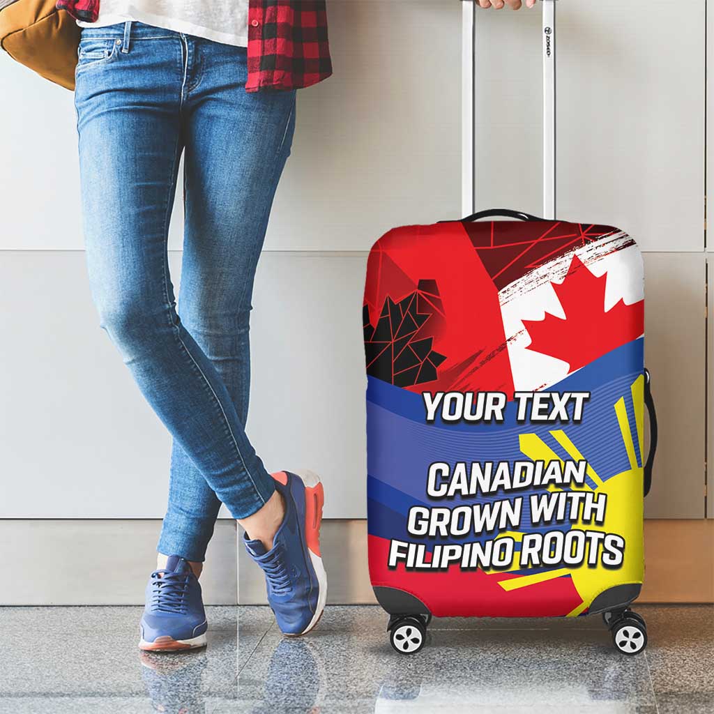 Personalized Canadian Grown With Filipino Roots Luggage Cover
