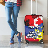 Personalized Canadian Grown With Filipino Roots Luggage Cover