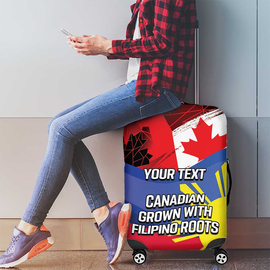Personalized Canadian Grown With Filipino Roots Luggage Cover