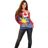 Personalized Canadian Grown With Filipino Roots Off Shoulder Sweater