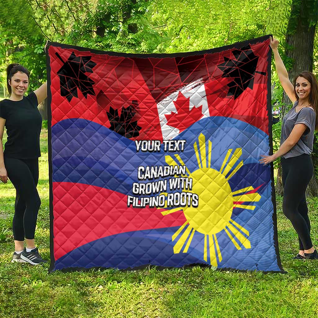 Personalized Canadian Grown With Filipino Roots Quilt
