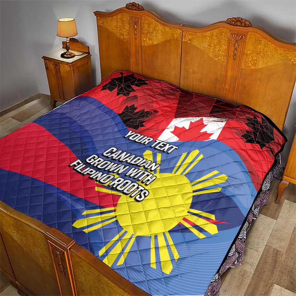 Personalized Canadian Grown With Filipino Roots Quilt