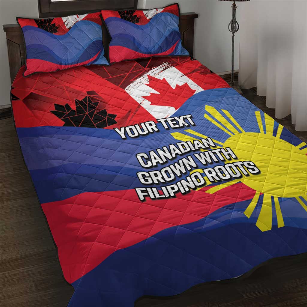 Personalized Canadian Grown With Filipino Roots Quilt Bed Set
